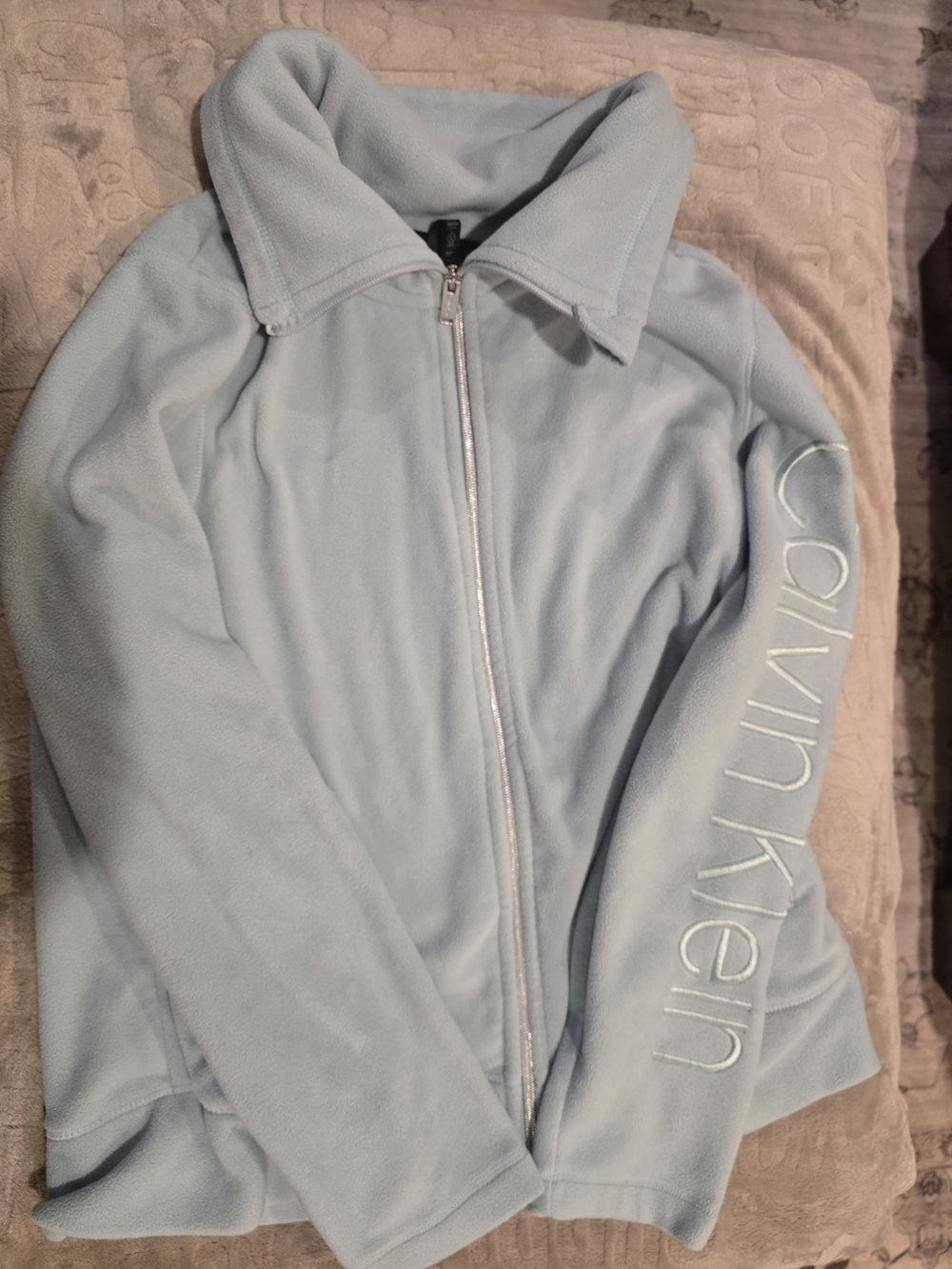 Calvin Klein Teal Fleece Zip-Up Jacket